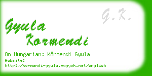 gyula kormendi business card